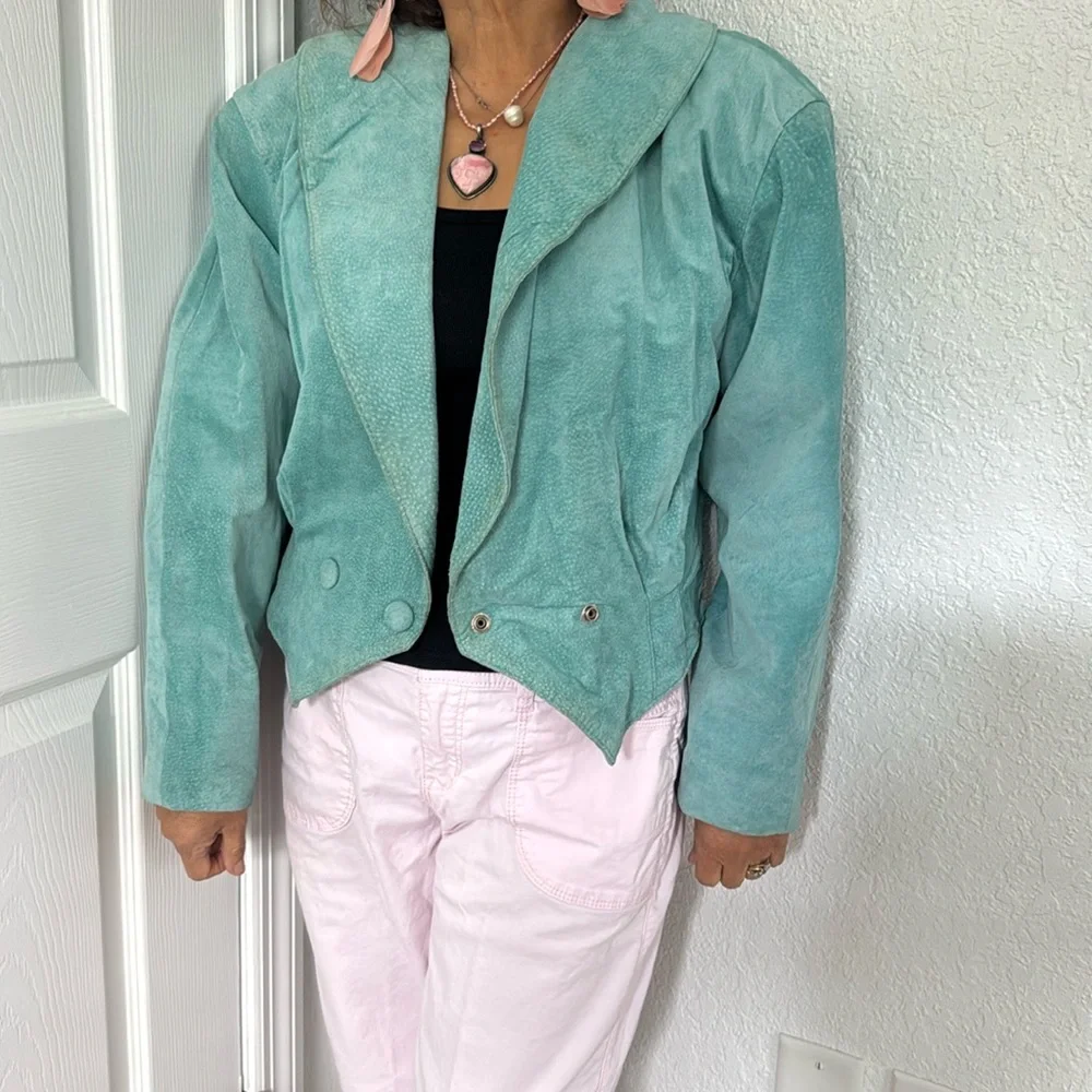 Chia genuine, leather suede jacket vintage 90’s - Picture 1 of 3